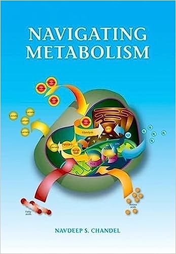 Navigating Metabolism book cover, featuring a mitochondria on a blue background