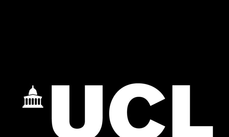 UCL logo, white lettering over black, featuring a graphic of a capitol building